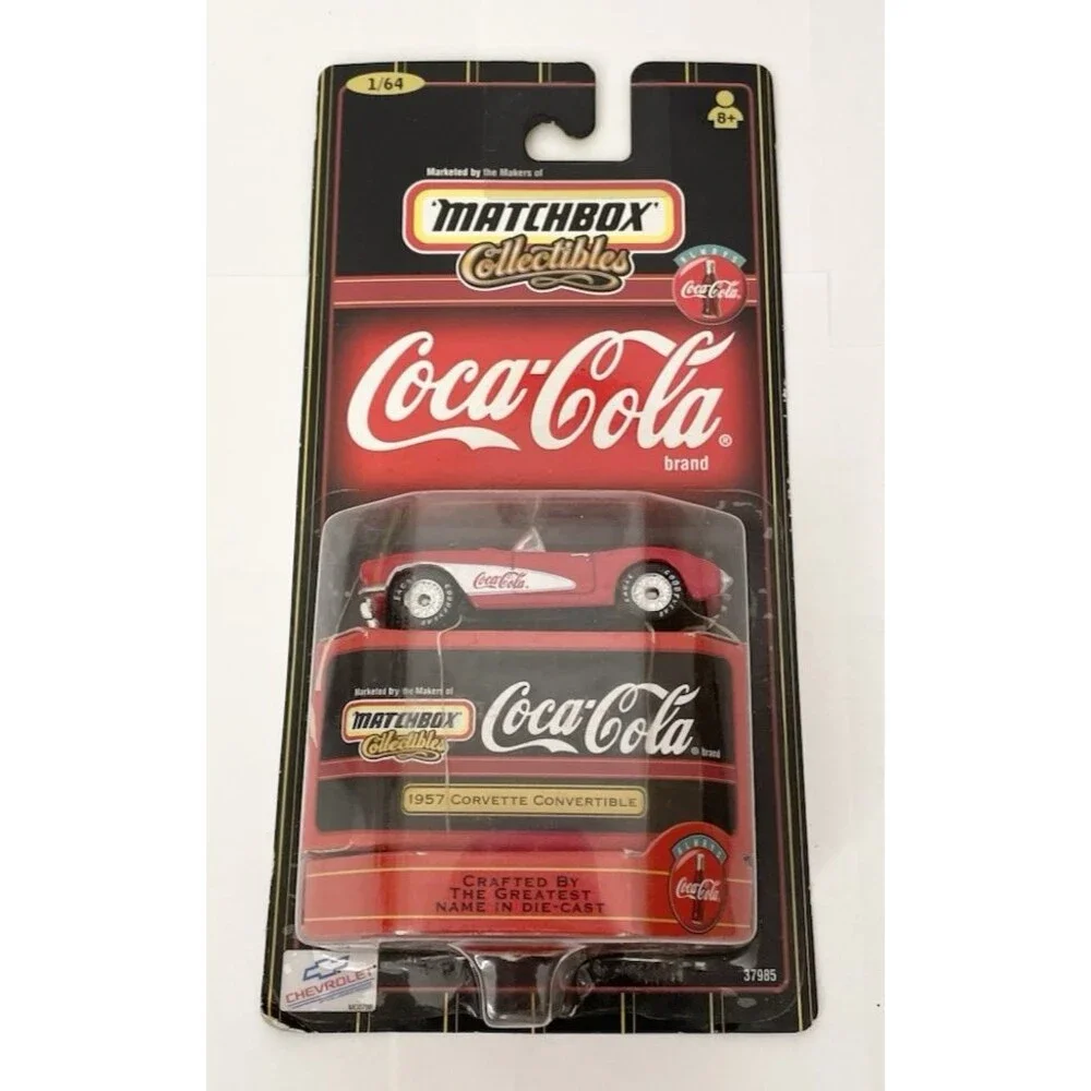 NEW Matchbox Collectibles 1957 Corvette Convertible Die Cast Car Red Coca Cola